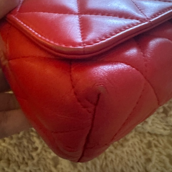 Balenciaga Touch B. Shoulder Bag Quilted Leather Medium Red - Picture 4 of 10